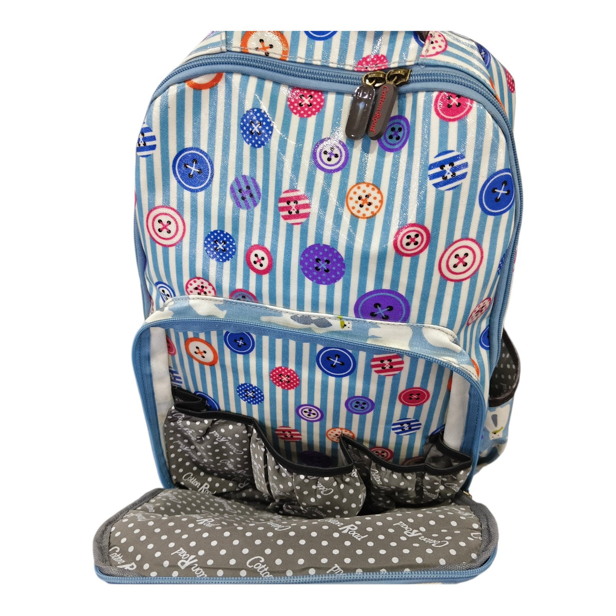 Cotton Road Light Blue Multi-Pattern Baby Diaper Bag.