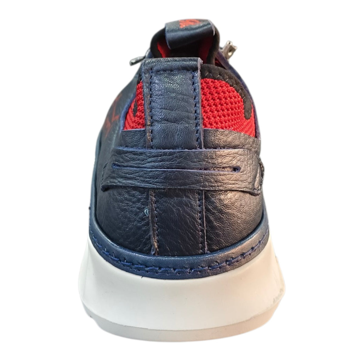 Stefano Men's Casual Leather Sneakers Navy/Red 103-11-00