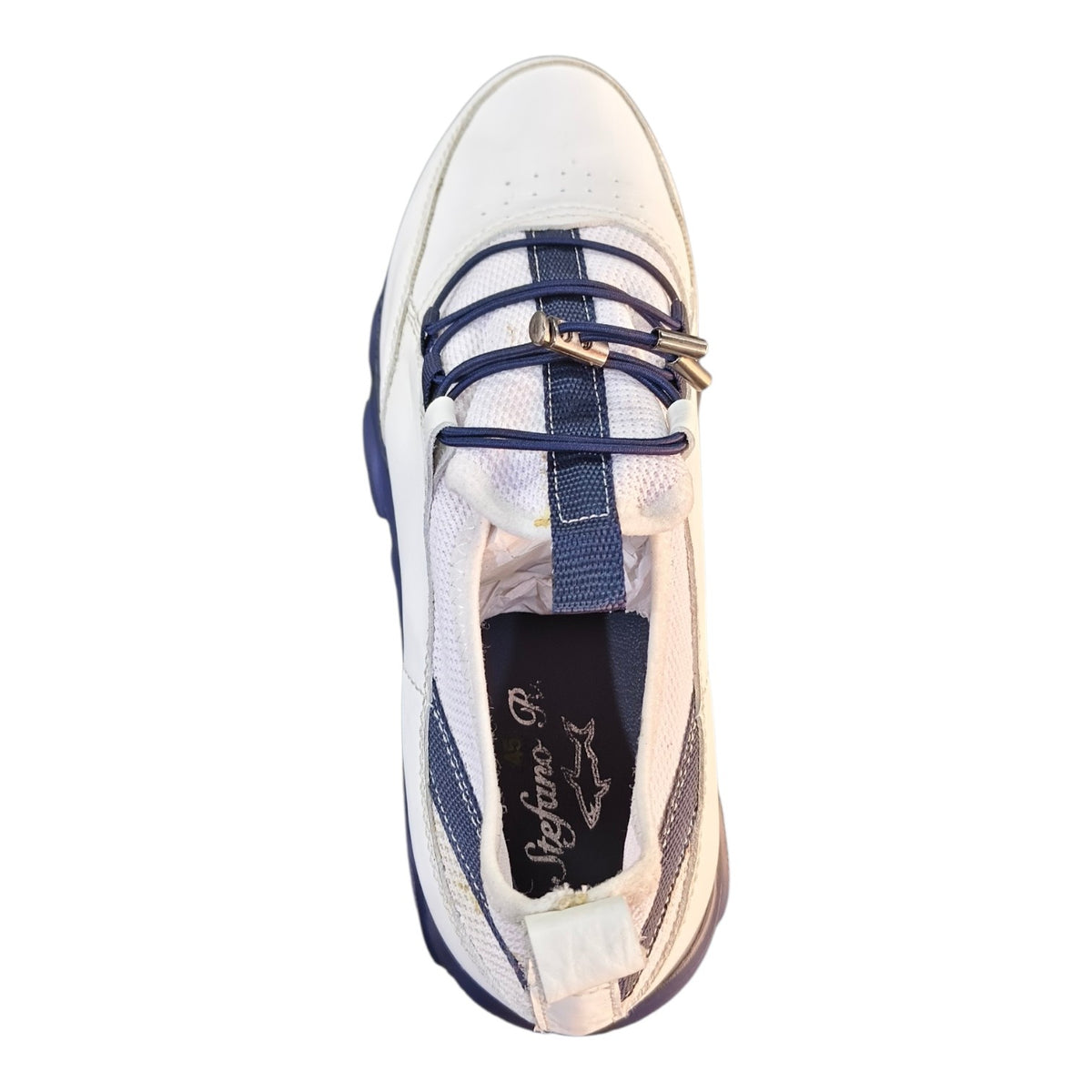 Stefano R Men's White Leather Slip-On Casual Sneakers 1004-53-00