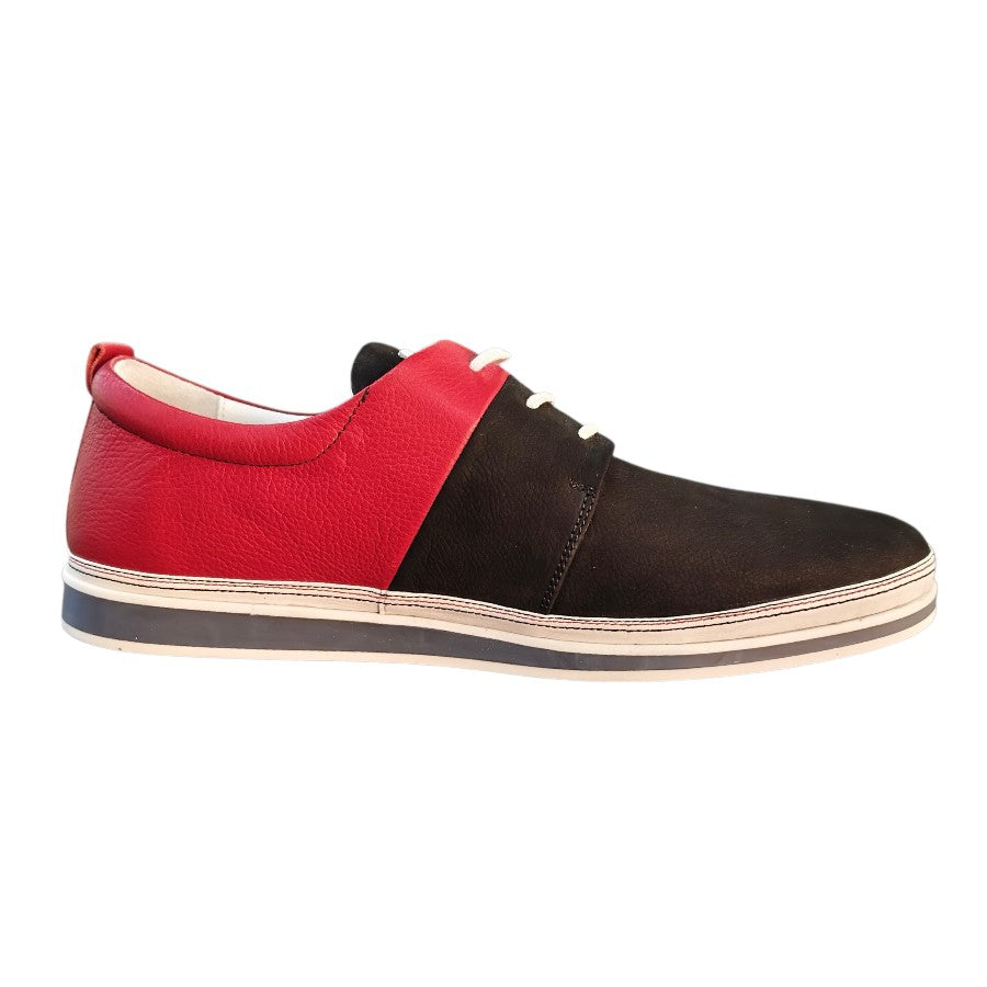 Stefano R Men's Black & Red Leather Casual Shoes – 11995-00