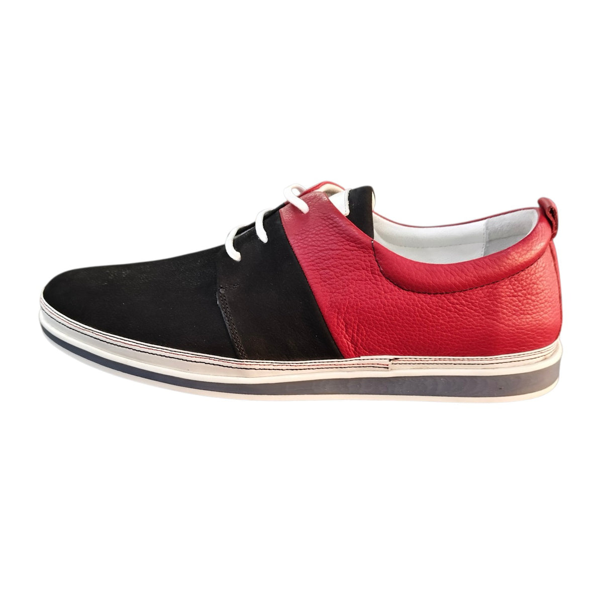 Stefano R Men's Black & Red Leather Casual Shoes – 11995-00