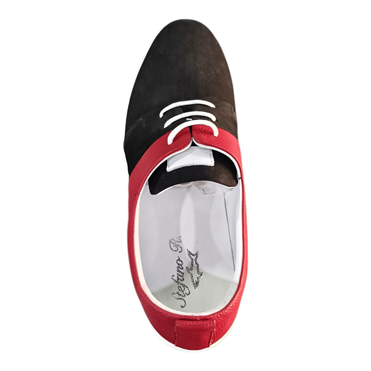 Stefano R Men's Black & Red Leather Casual Shoes – 11995-00