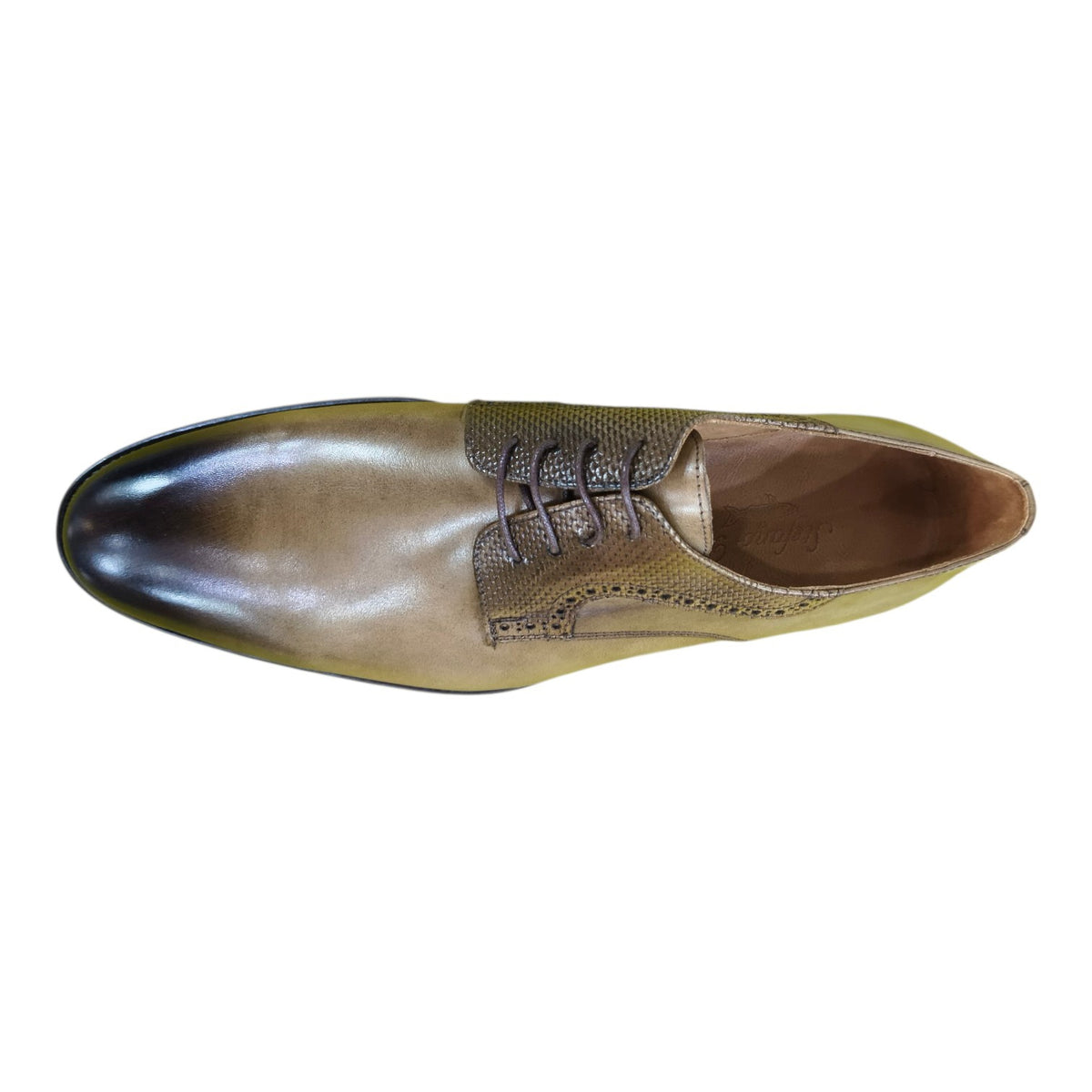 Stefano R. Men's Leather Formal Dress Shoes – Taupe/Brown – X-09
