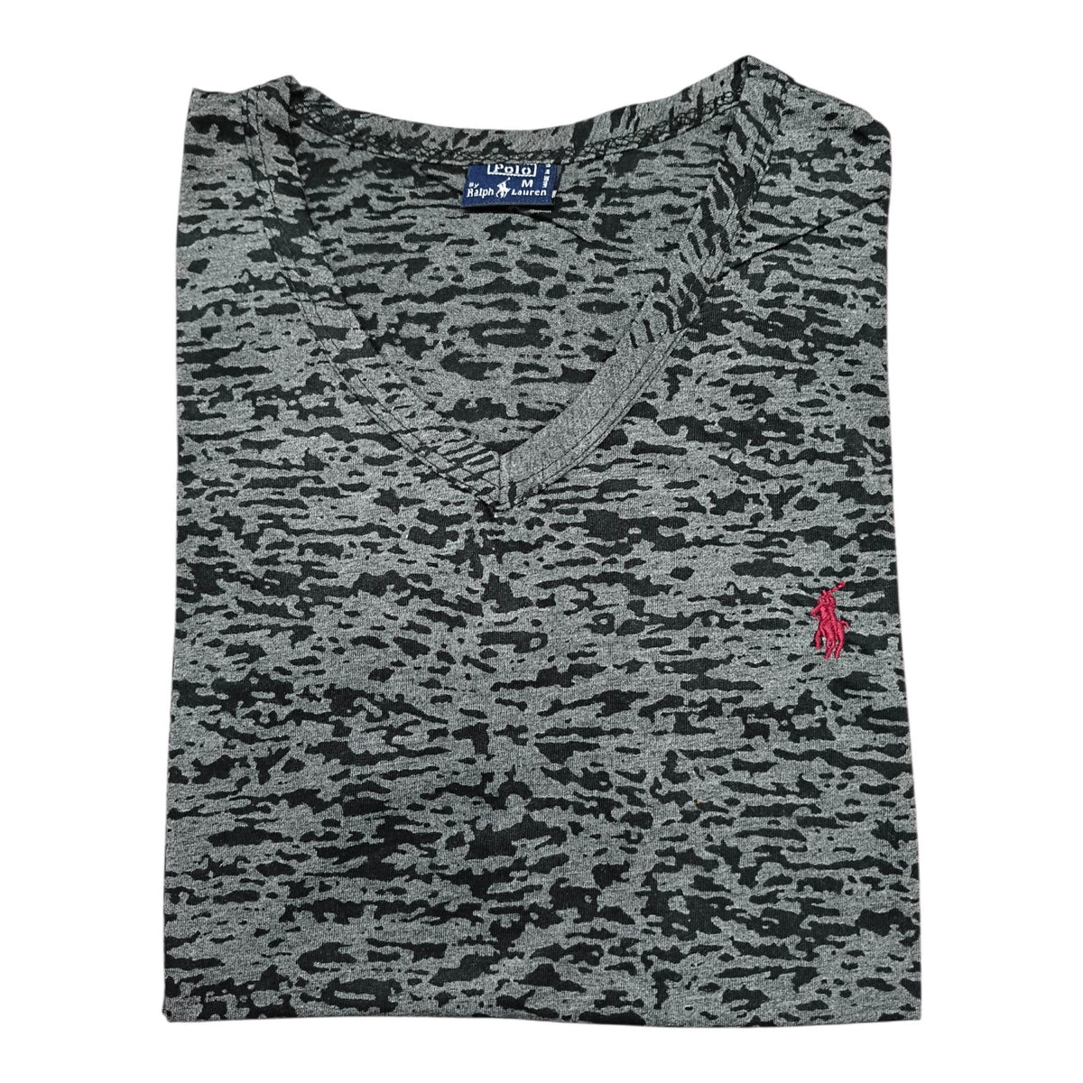 Polo Ralph Lauren Men’s Printed V-Neck T-Shirt – Grey/Black.