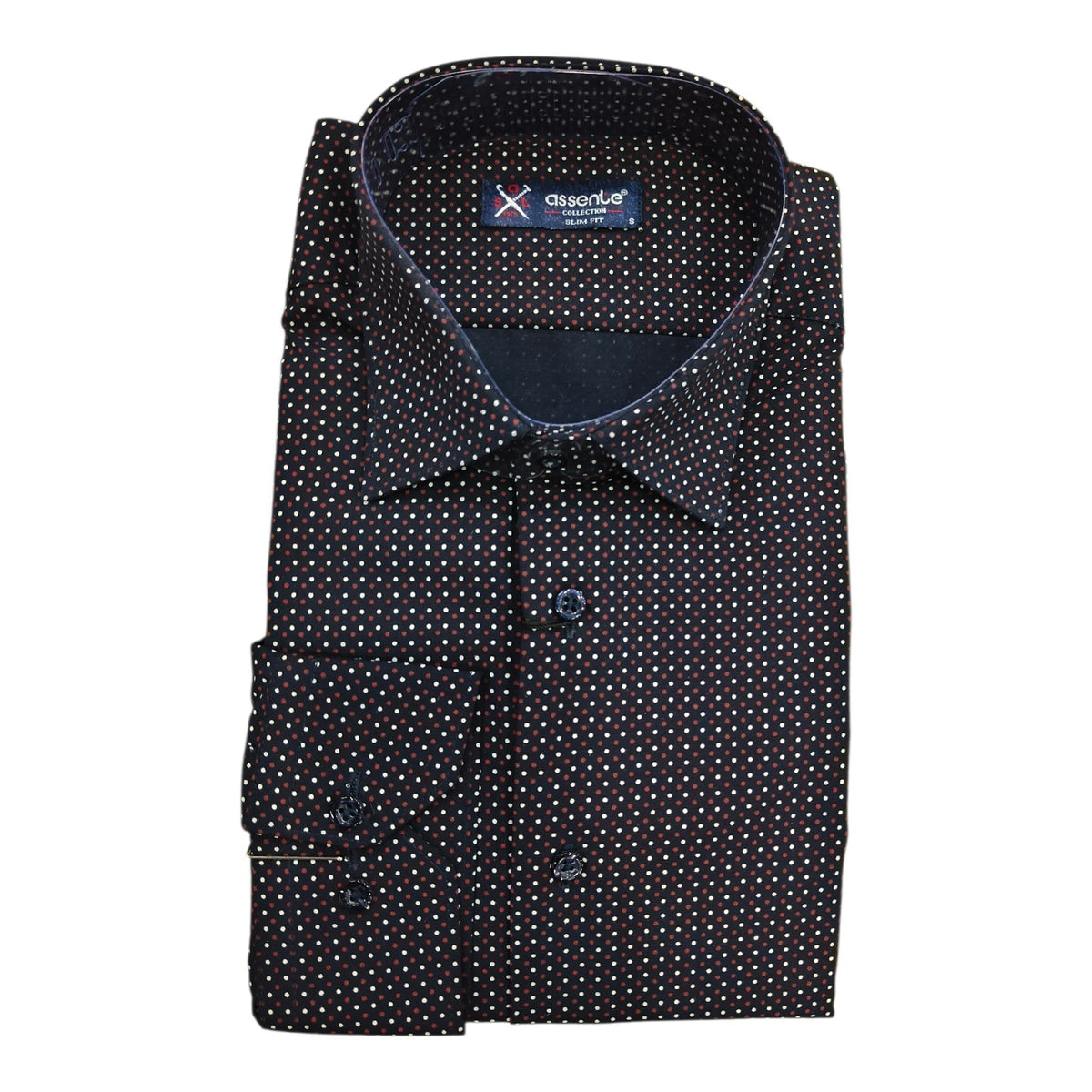 Assente Men’s Slim Fit Multi Dot Shirt