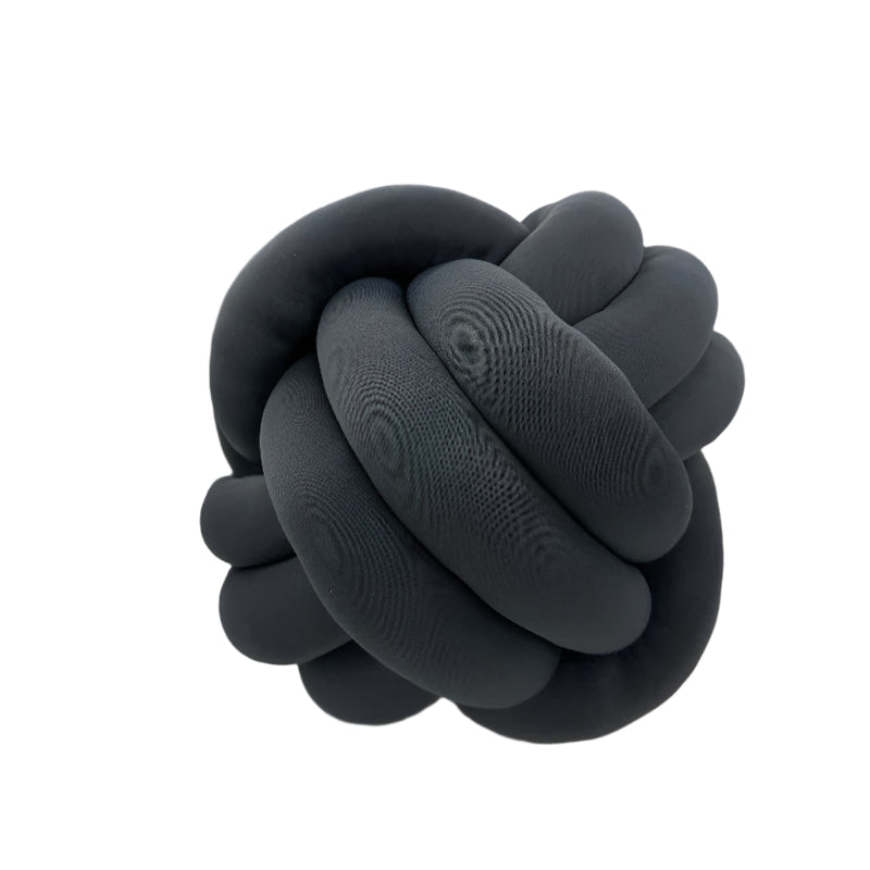 Knots Round Cushion Grey