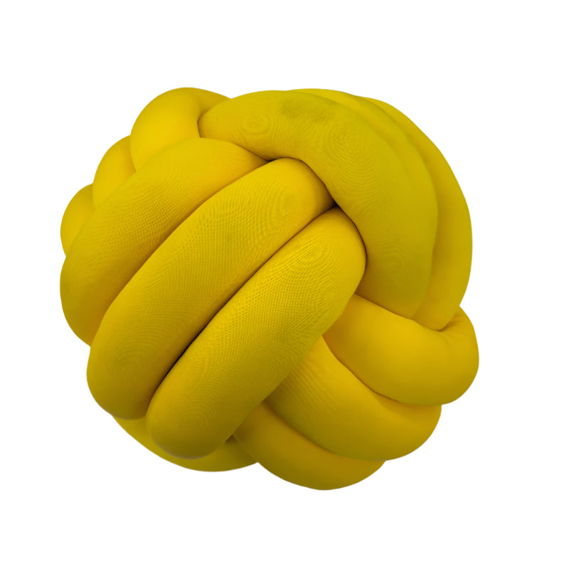 Knots Round Cushion Yellow