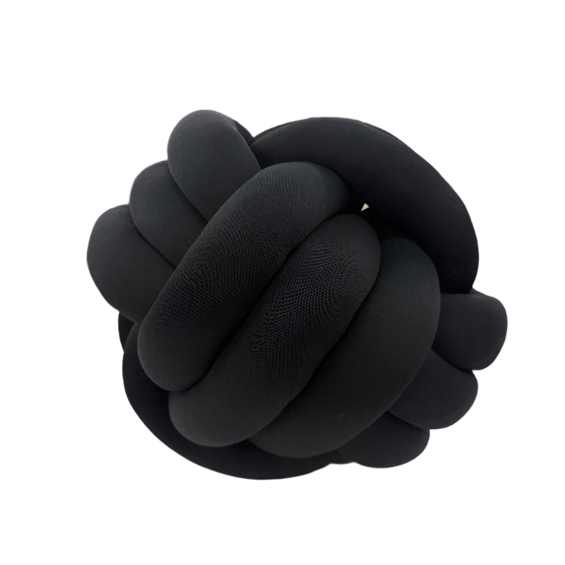 Knots Round Cushion Black