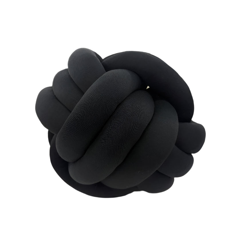Knots Round Cushion Black