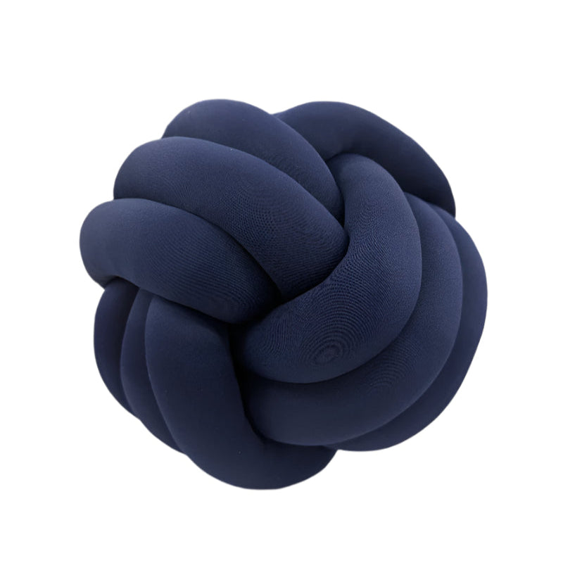 Knots Round Cushion Navy Blue