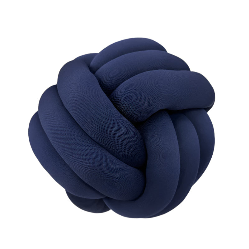 Knots Round Cushion Navy Blue