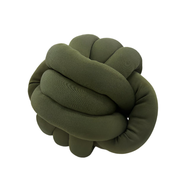 Knots Round Cushion Green