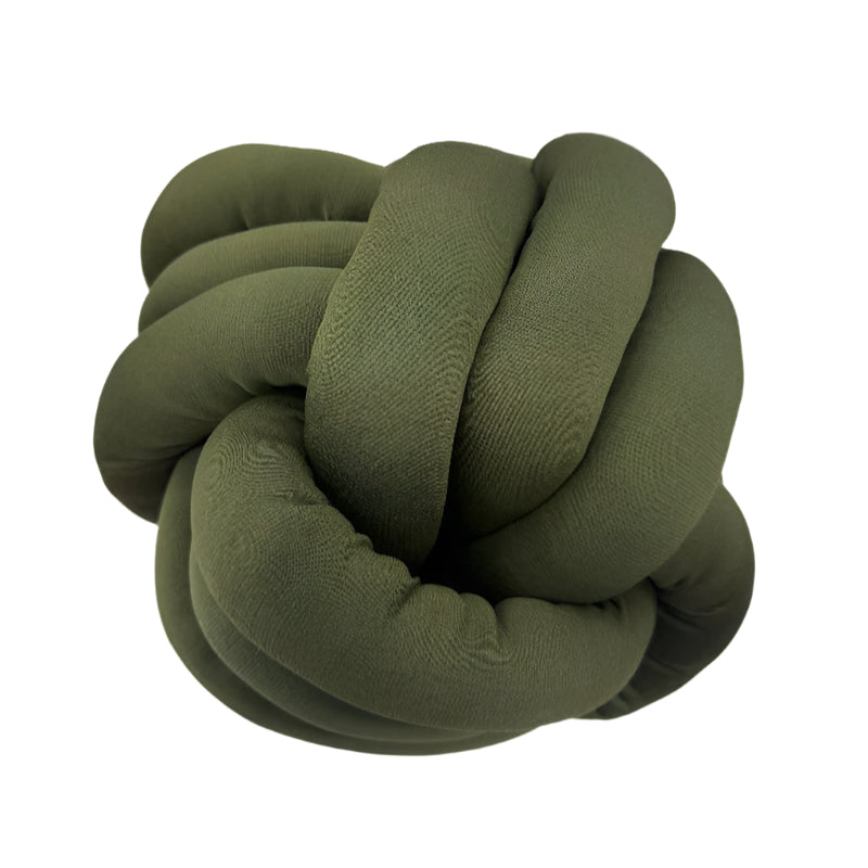 Knots Round Cushion Green