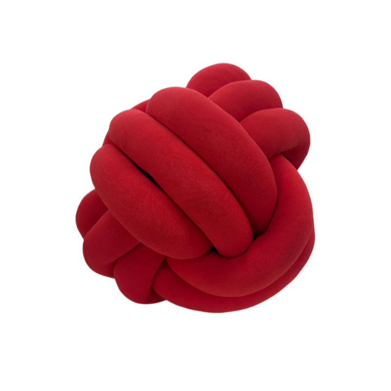 Knots Round Cushion Red