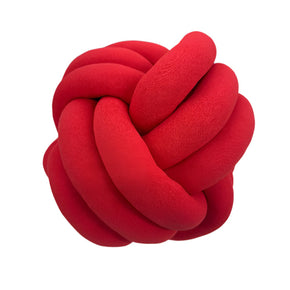 Knots Round Cushion Red