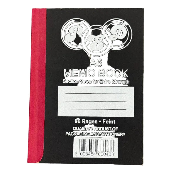 PSD A6 Memo Book 96 Pages Feint