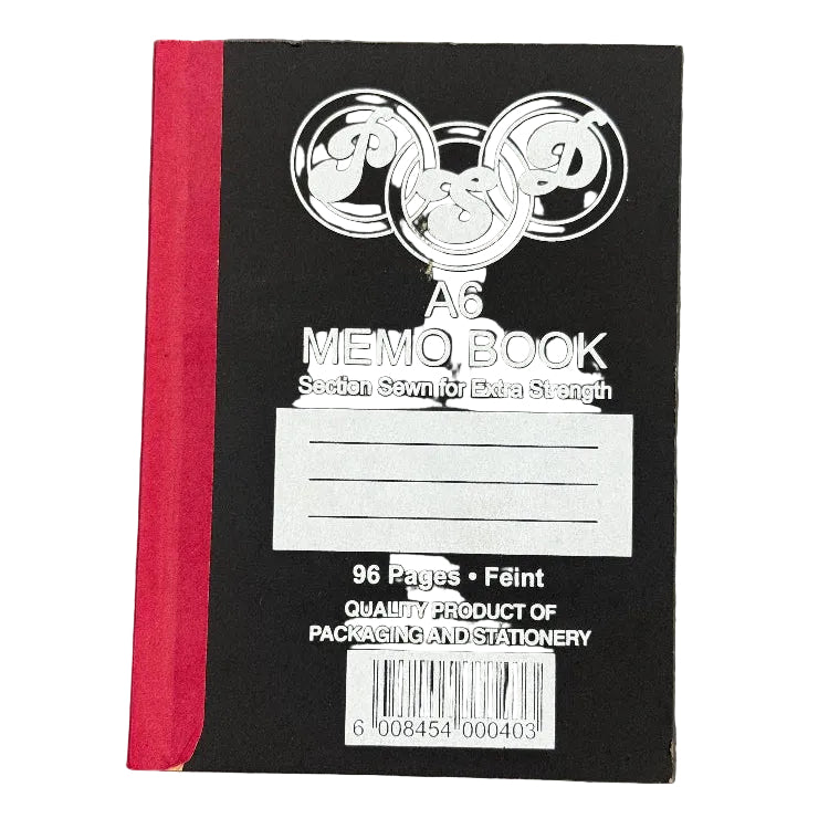 PSD A6 Memo Book 96 Pages Feint