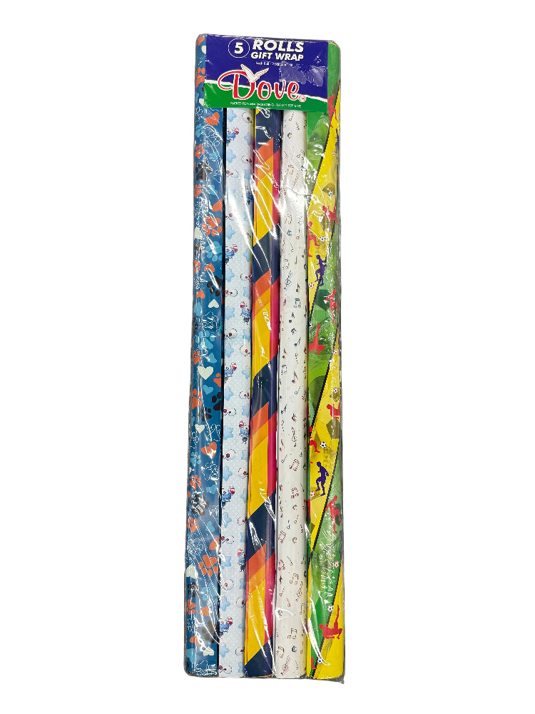 Dove Gift Wrap 5 Roll 700mm x 1m