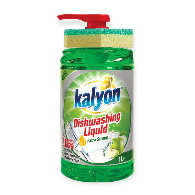 Kalyon Dishwashing Liquid With Sponge 1 Litre Apple MM00.1181