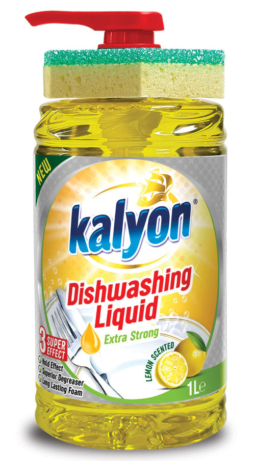Kalyon Dishwashing Liquid With Sponge 1 Litre Lemon MM00.1180