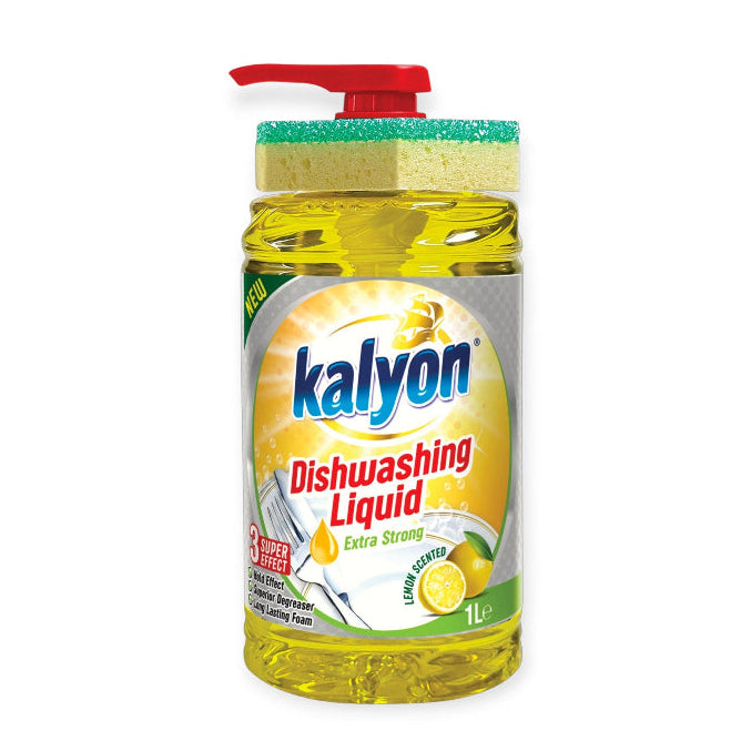 Kalyon Dishwashing Liquid With Sponge 1 Litre Lemon MM00.1180