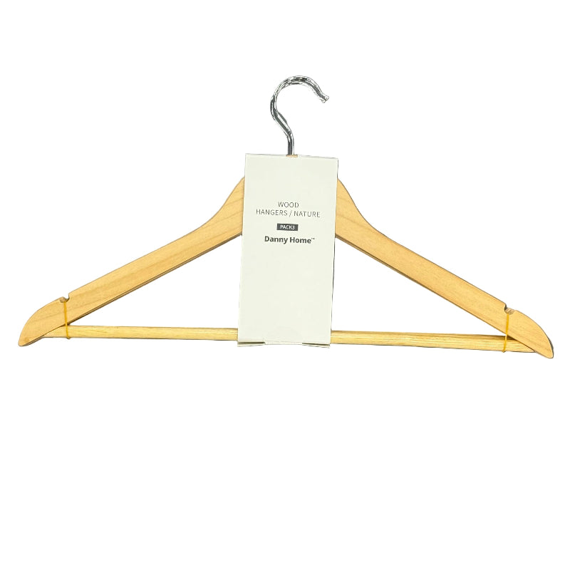 Danny Home Wood Hanger 44.5cm Nature 3 Piece WH010-3PDQ.