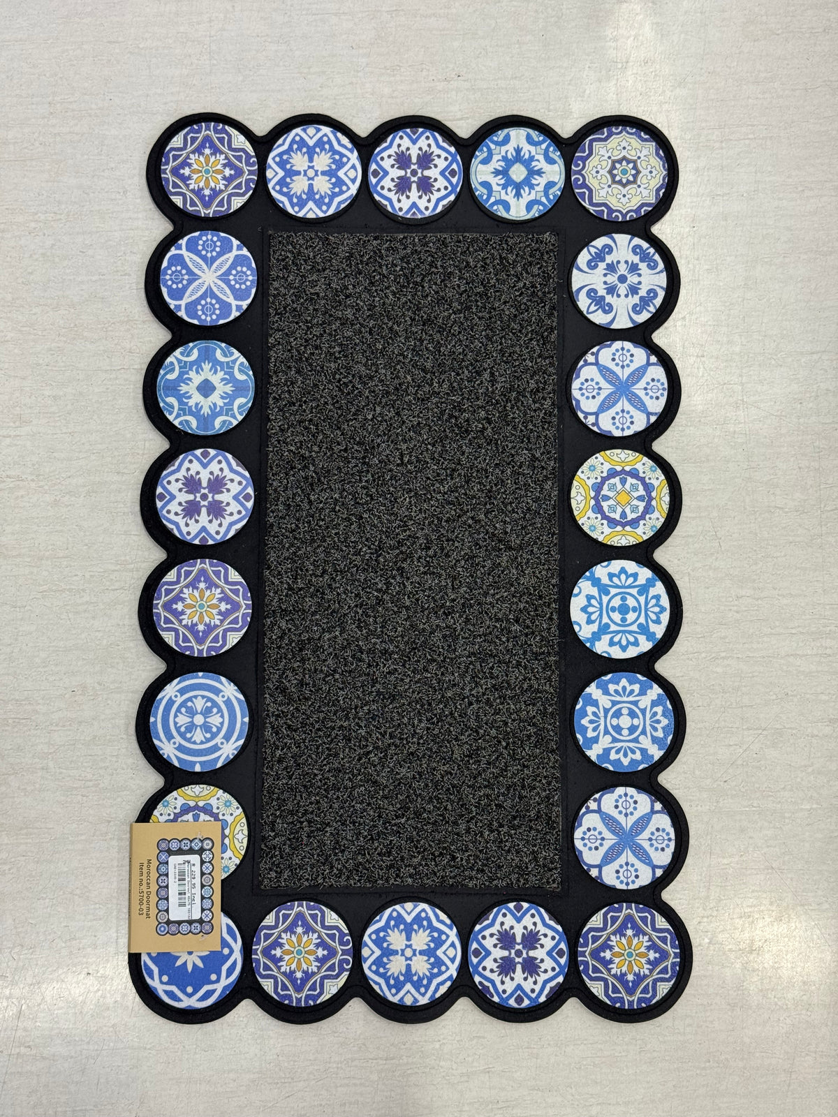 Moroccan Door Mat Grey 45x75cm 1031325