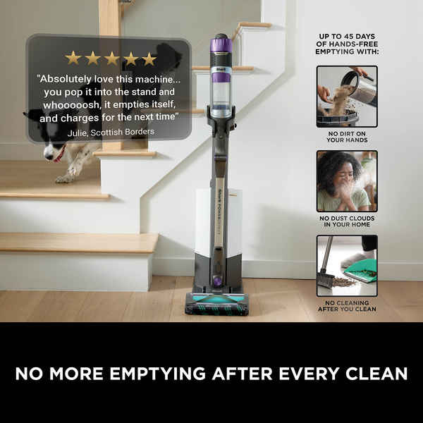 Shark PowerDetect Cordless Pet Vacuum Cleaner with Docking Station Java Grey IP3251EUT