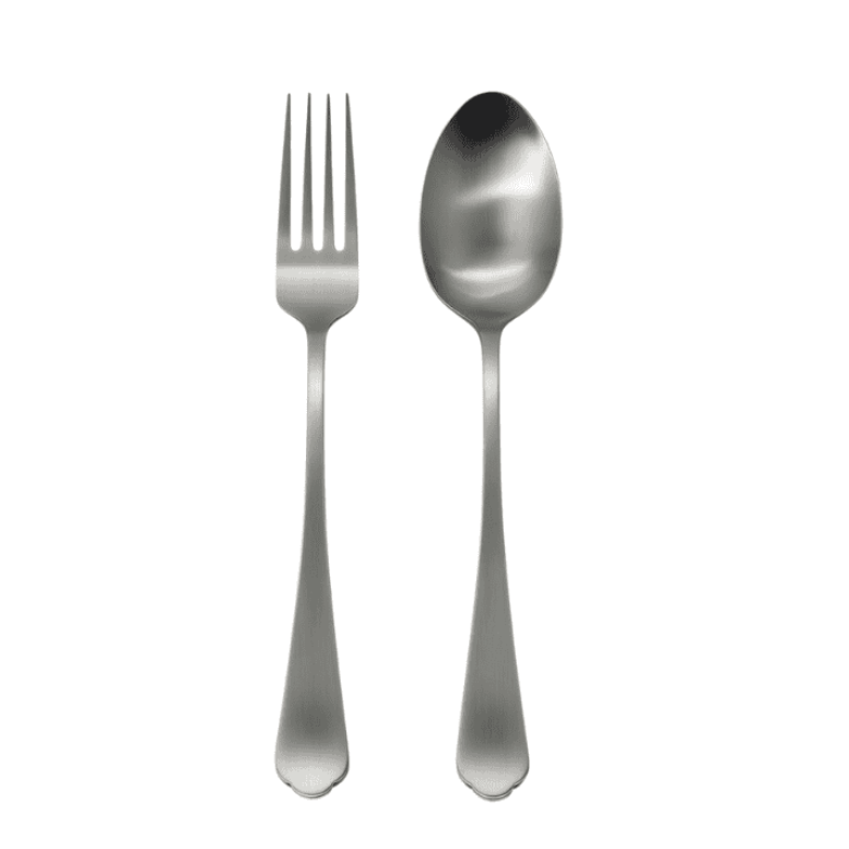 Jenna Clifford Modera 2-Piece Salad Server Set Matte Silver JC-7407
