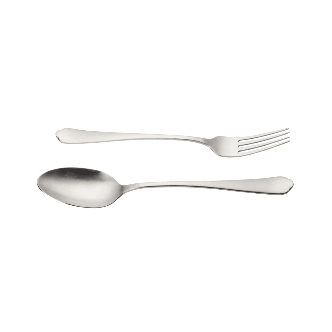 Jenna Clifford Modera 2-Piece Salad Server Set Matte Silver JC-7407