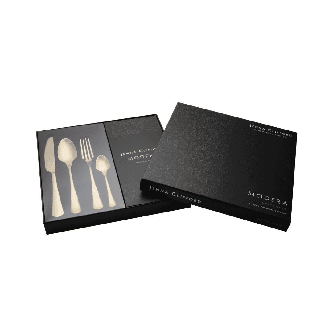 Jenna Clifford Modera 16-Piece Cutlery Set Matte Gold JC-7408.