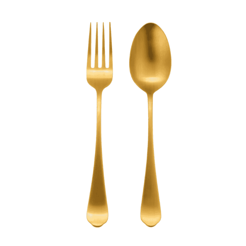 Jenna Clifford Modera 2-Piece Salad Server Set Matte Gold JC-7408