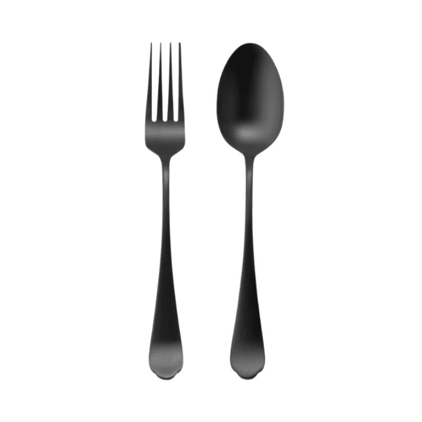 Jenna Clifford Modera 2-Piece Salad Server Set Matte Black JC-7411