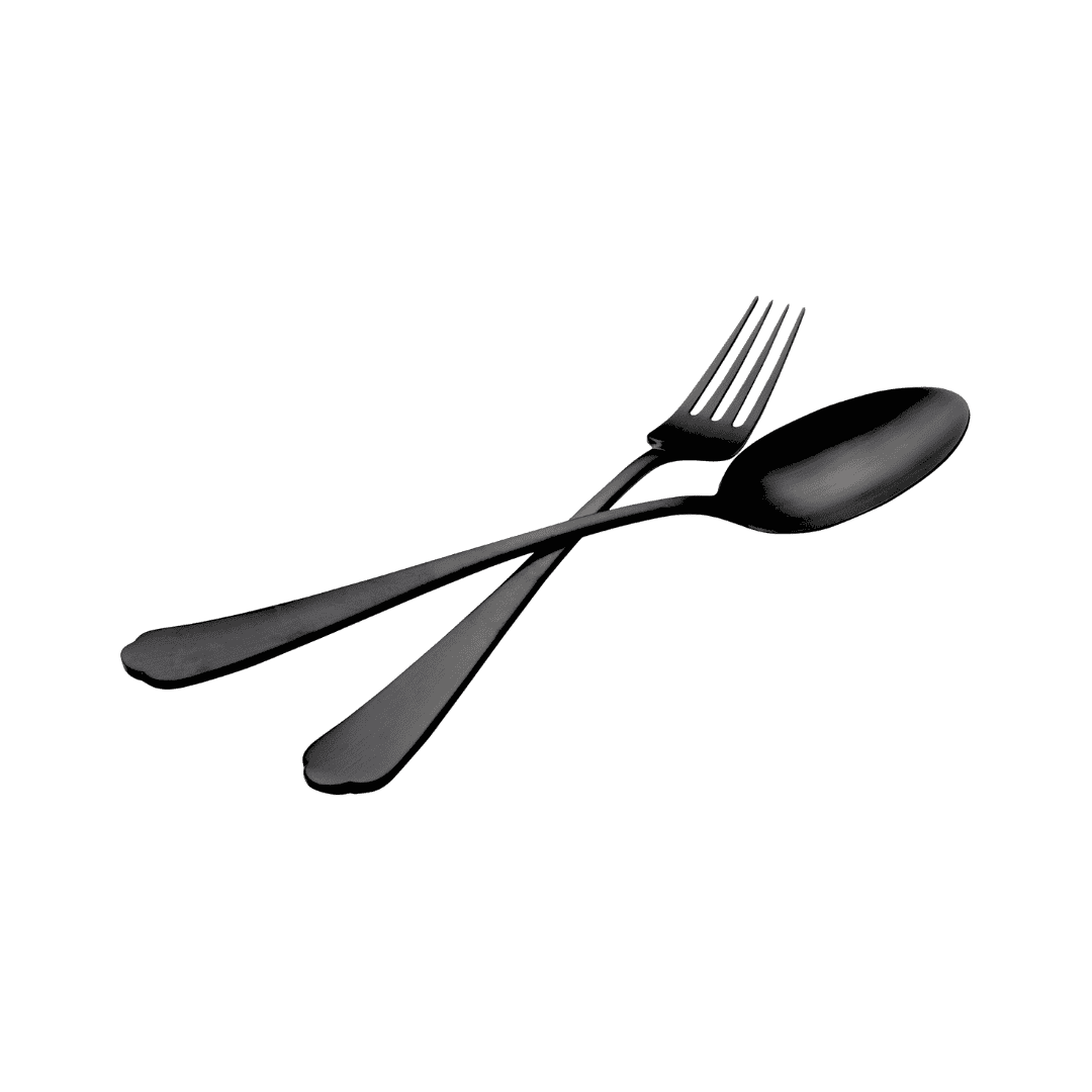 Jenna Clifford Modera 2-Piece Salad Server Set Matte Black JC-7411