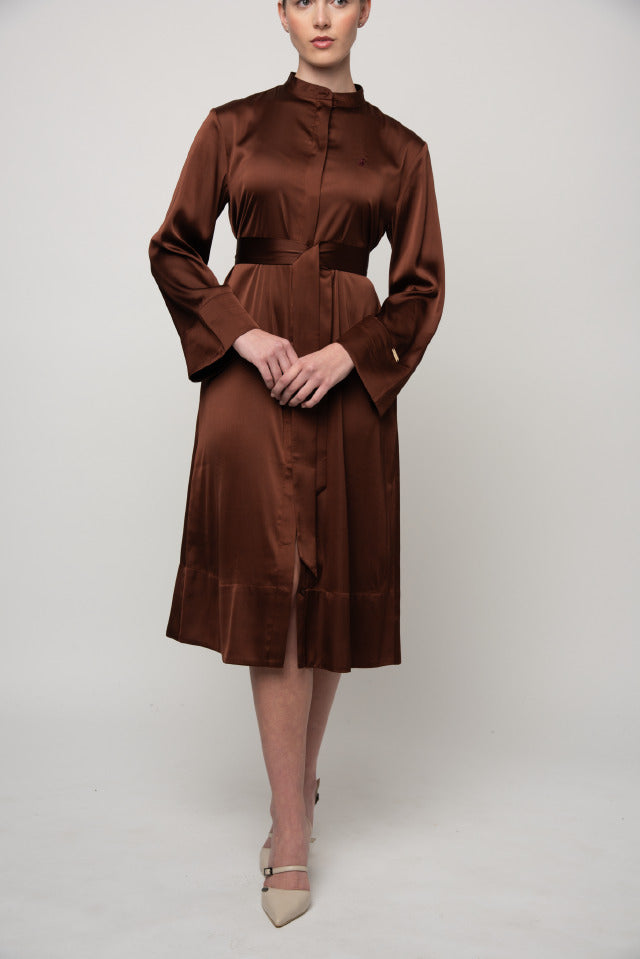Polo Women Charlotte Belted Dress Chocolate