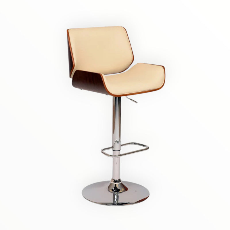 Poly Bar Stool Wood Cream JY-1087