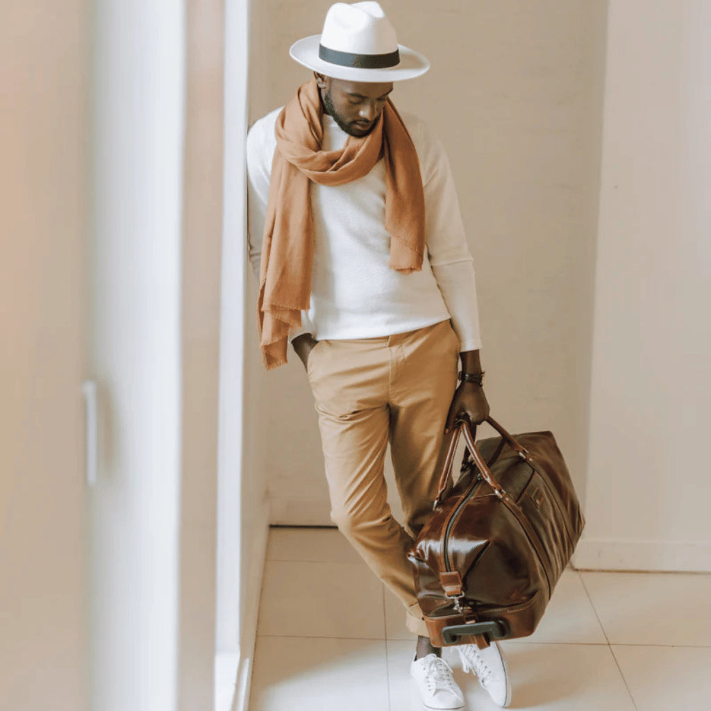 Jekyll and Hide Oxford Leather Trolley Duffle-Mocha 3690.