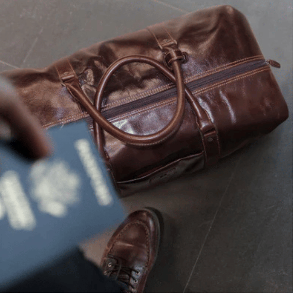 Jekyll and Hide Oxford Leather Trolley Duffle-Mocha 3690.