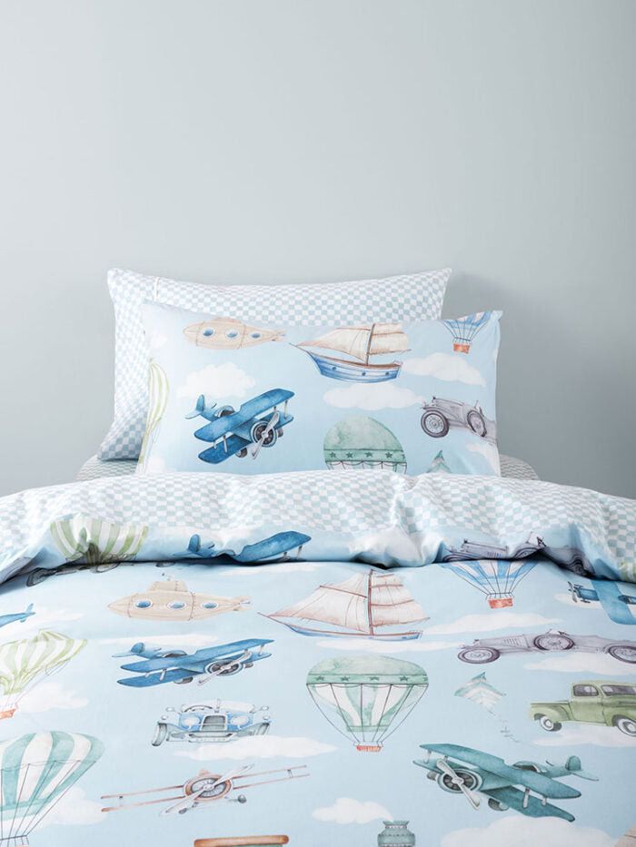 Linen House Jetset Journey Blue Duvet Cover Set.