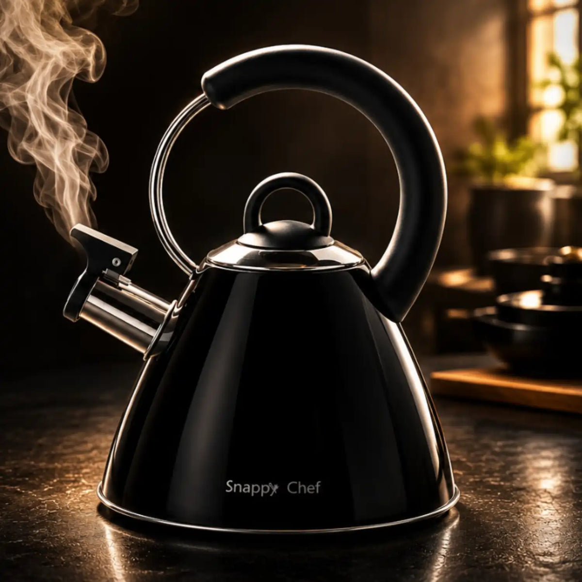 Snappy Chef 1.8L Black Whistling Kettle KEBE002