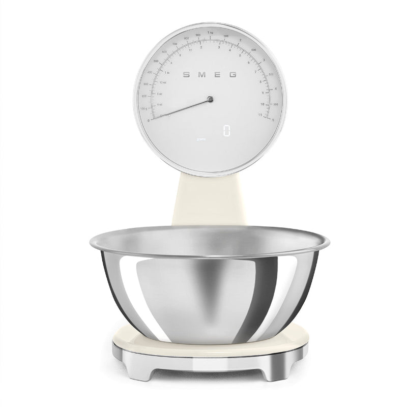 Smeg 50's Style Analog And Digital Kitchen Scale Cream Glossy KSF01CRWW