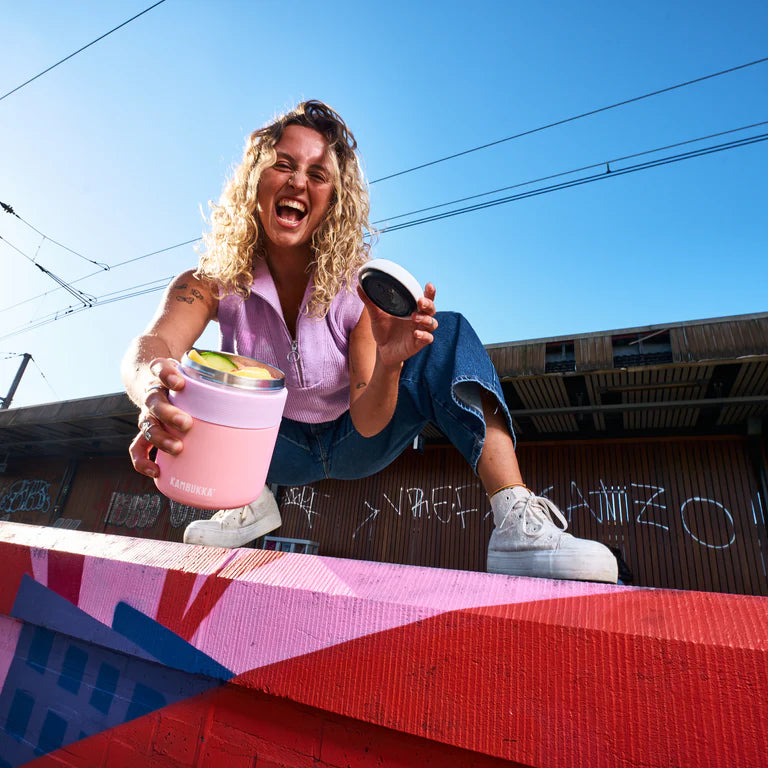 Kambukka Bora Double Wall Insulated Lunch Box Deep Teal 600 ml Baby Pink