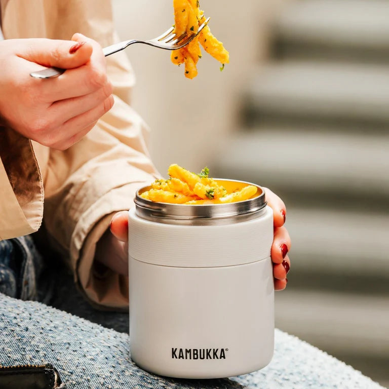 Kambukka Bora Double Wall Insulated Lunch Box Deep Teal 600 ml Chalk White