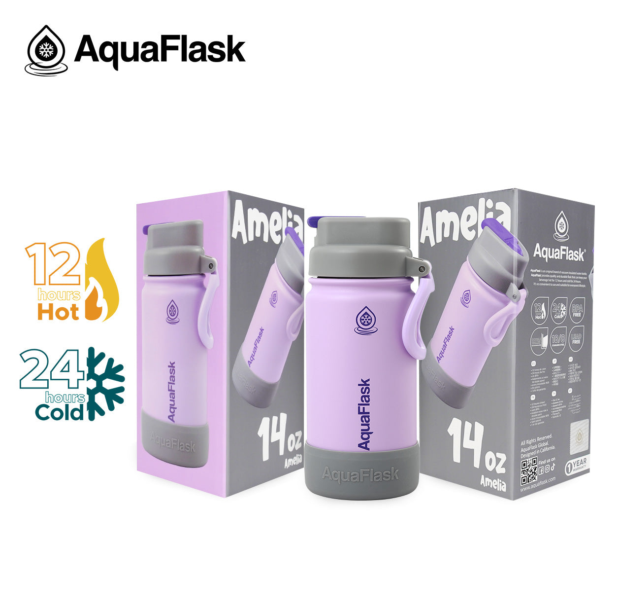 Aquaflask Kids Flipsip 415ml Flask Amelia AF-T107