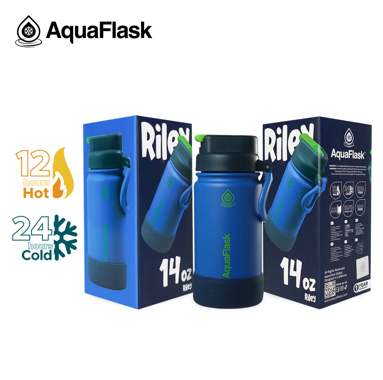 Aquaflask Kids Flipsip 415ml Flask Riley AF-T113