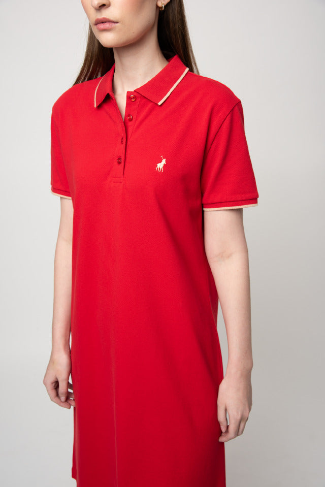 Polo Women Leah Short Sleeve Golfer Dress Red
