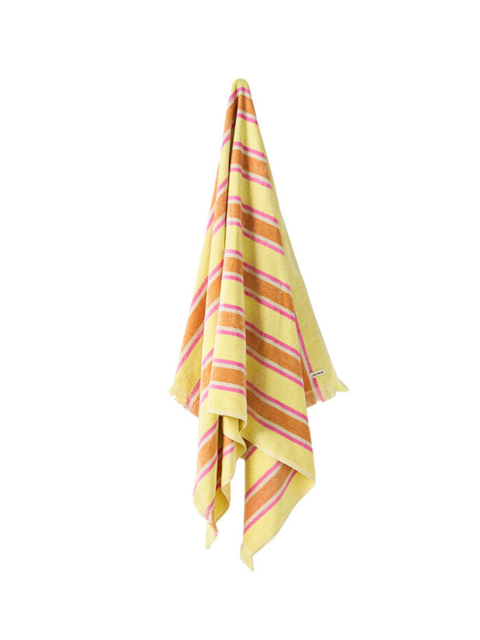Linen House  Beach Towel Brazil Yellow 95 x 175cm 480 GSM