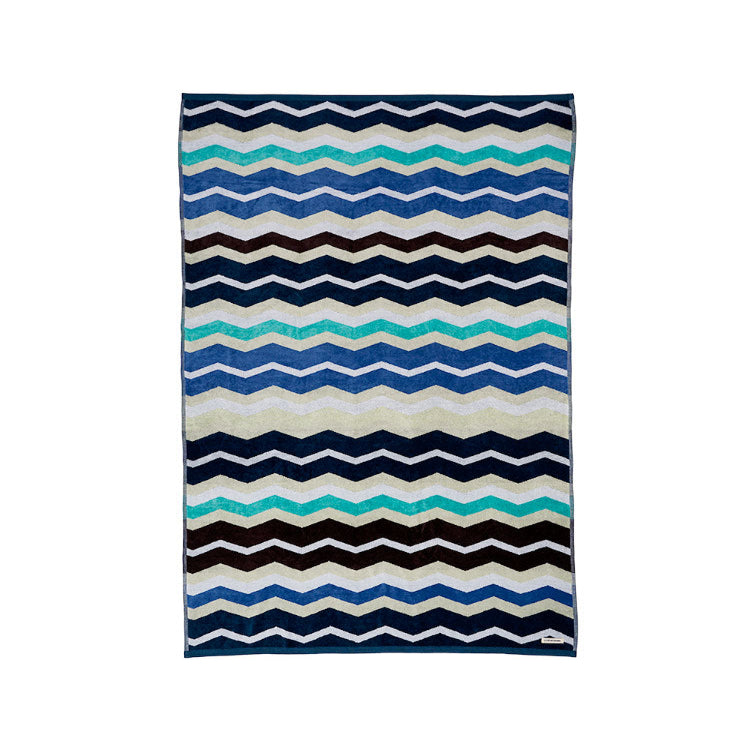 Linen House  Chevron Blue Beach Towel 95 x 175cm 480 GSM
