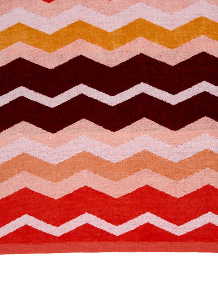 Linen House Beach Towel Chevron Coral 95 x 175cm 480 GSM