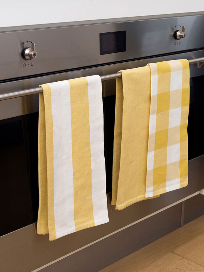 Linen House Revana Yellow 3 Pack Teatowels 50x75cm